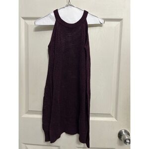 IRO Womens Plum Cold Shoulder Mesh Knit Sweater Top Size XS